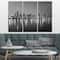 Designart - Chicago Skyline at Night Black and White - Cityscape Canvas Print